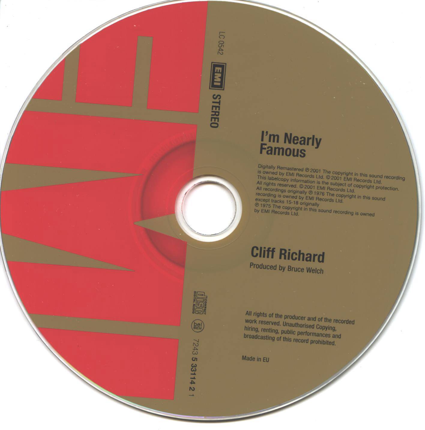 Cliff Richard Im Nearly Famous : CD | CD Covers | Cover Century | Over ...